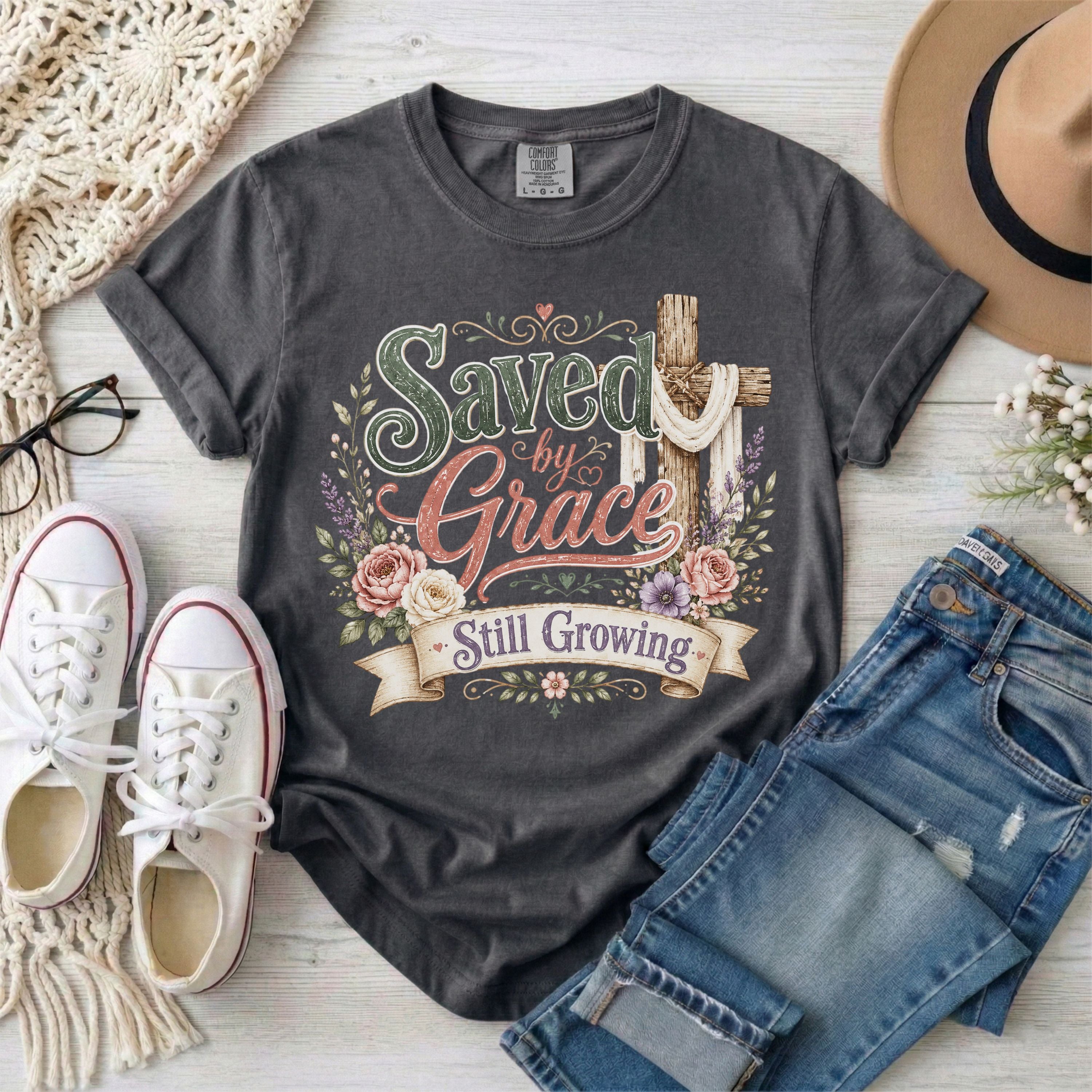 Saved by Grace, Still Growing T-Shirt