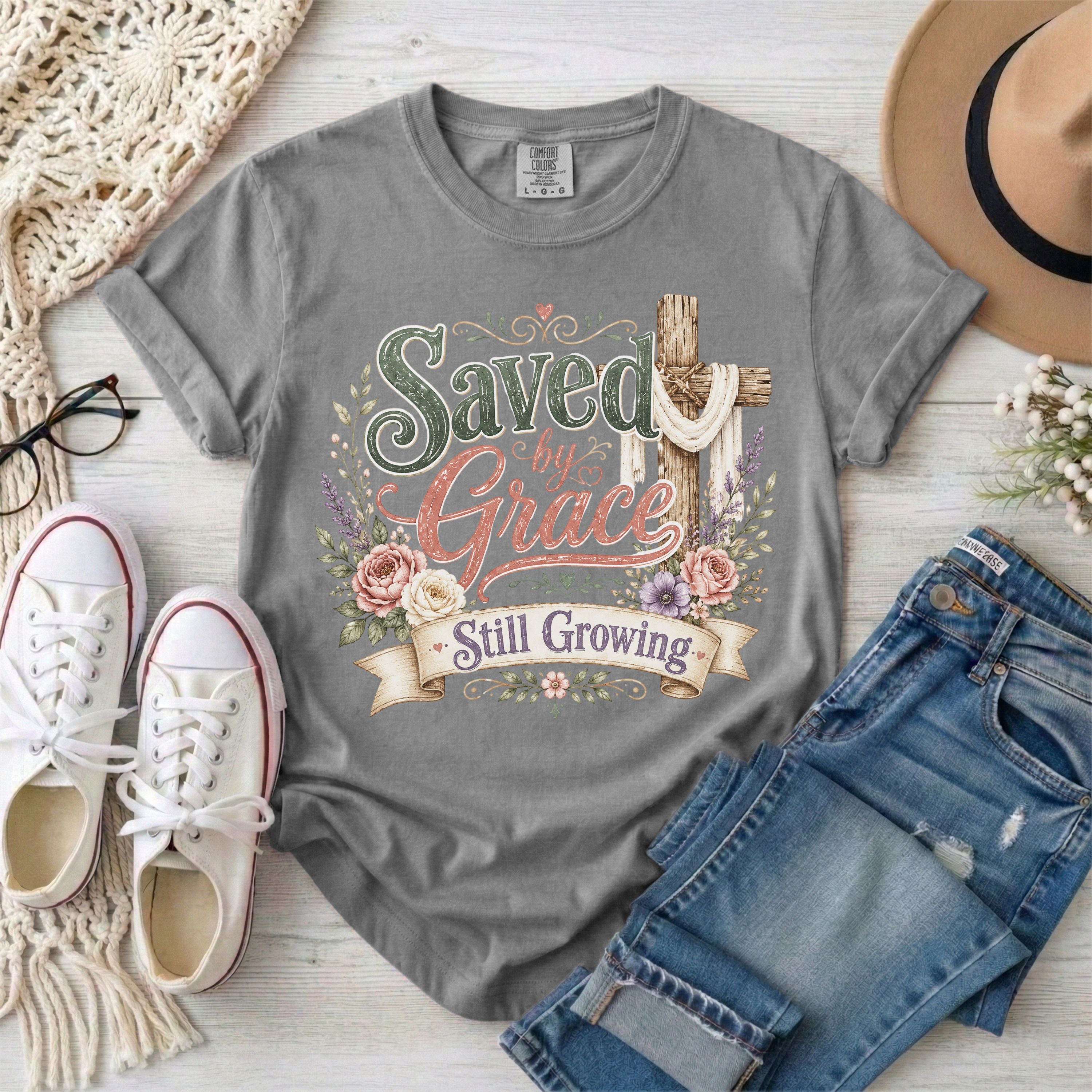 Saved by Grace, Still Growing T-Shirt