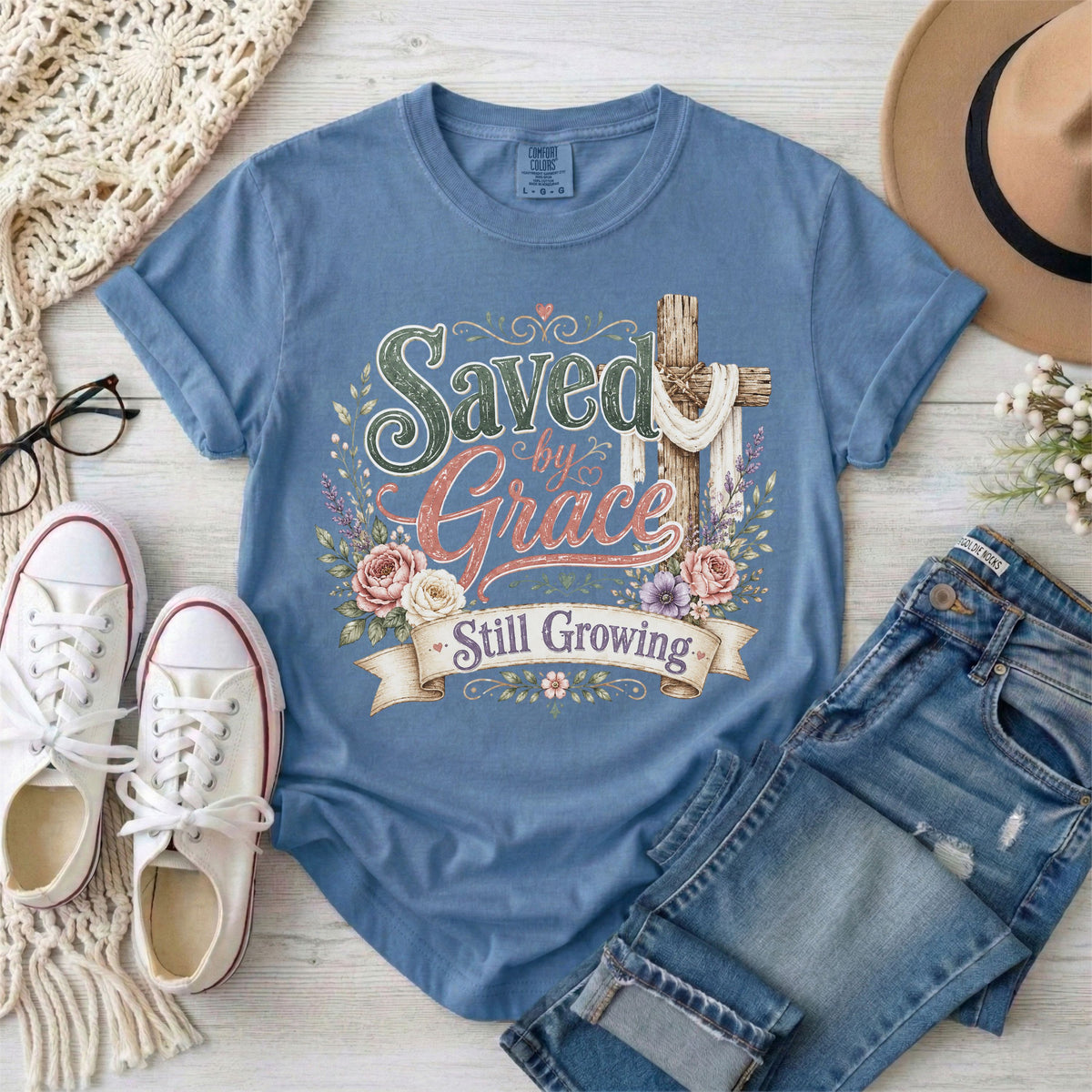 Saved by Grace, Still Growing T-Shirt