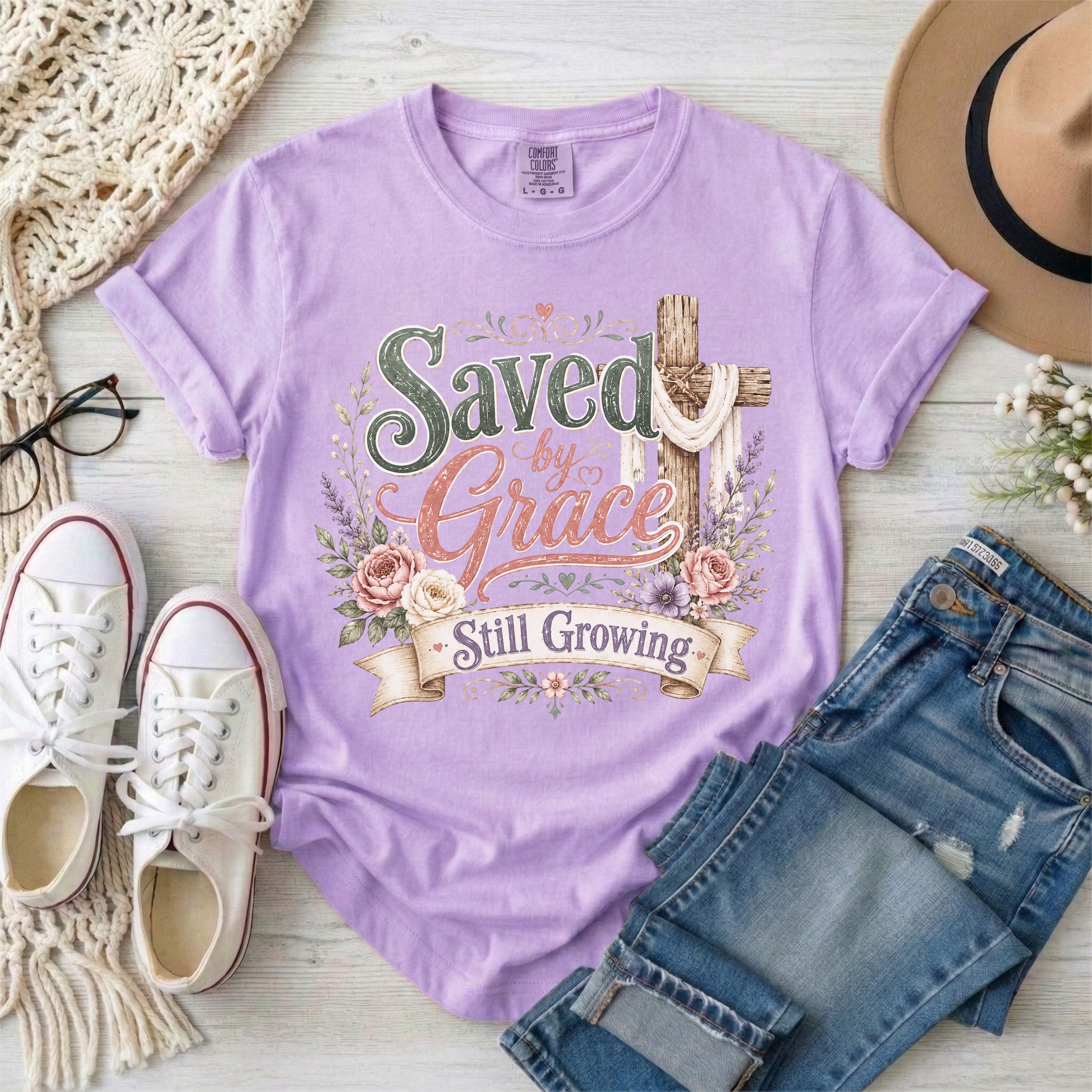 Saved by Grace, Still Growing T-Shirt