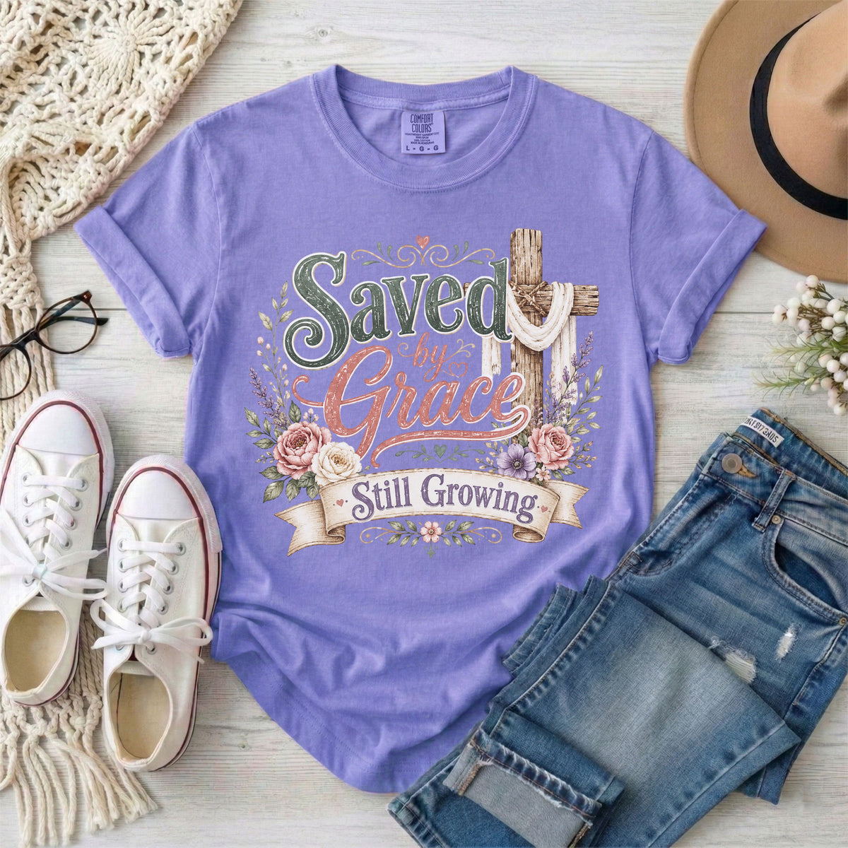 Saved by Grace, Still Growing T-Shirt