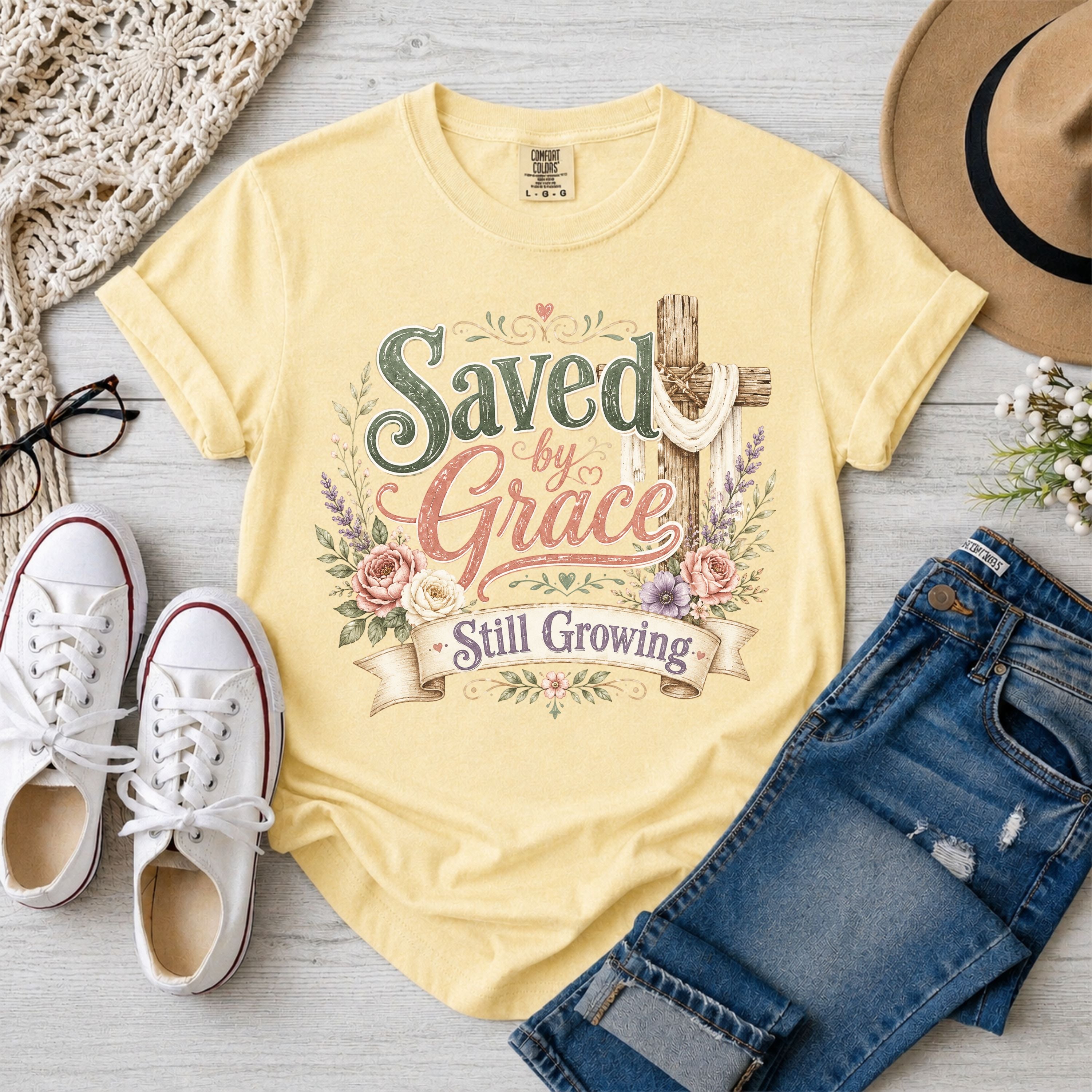 Saved by Grace, Still Growing T-Shirt