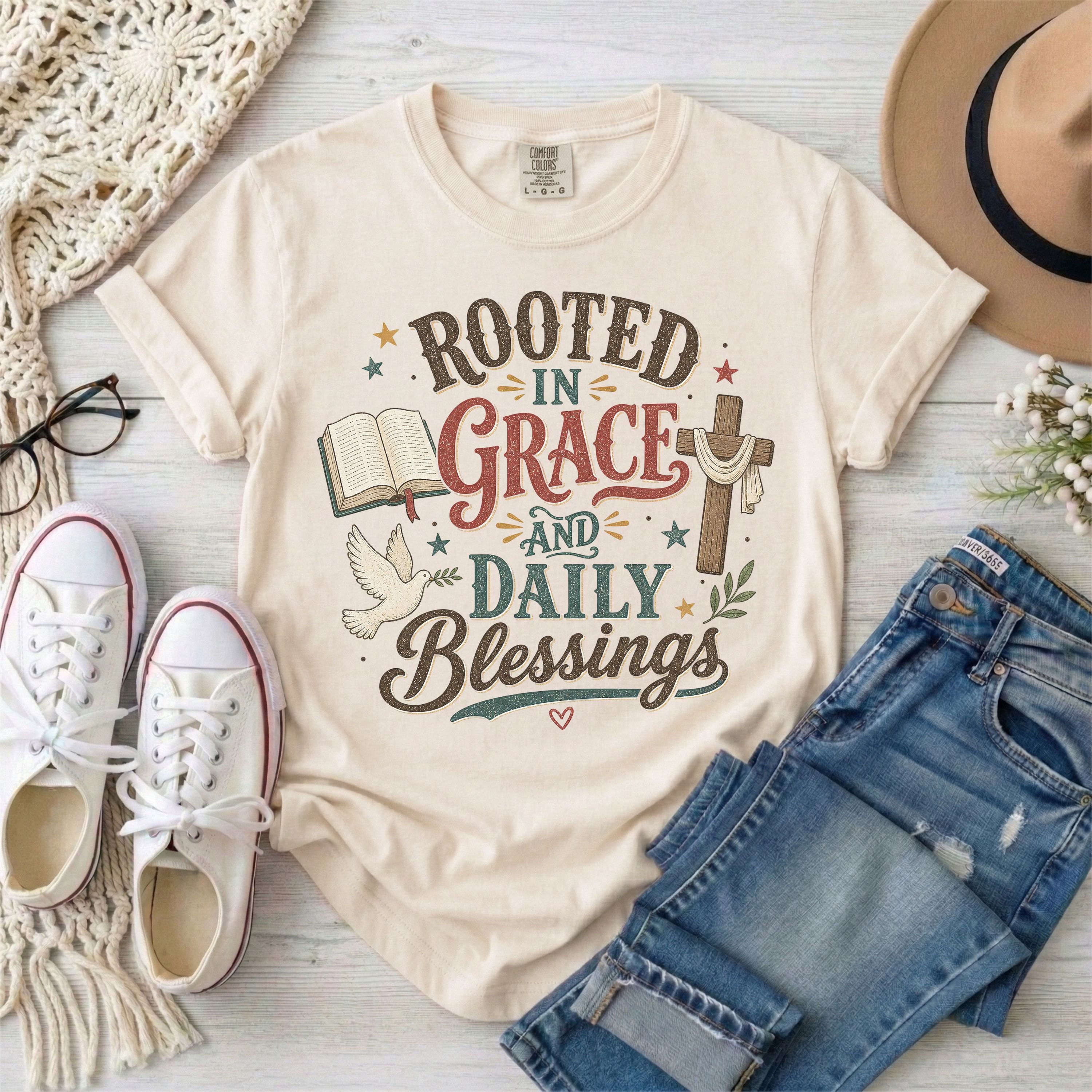 Rooted in Grace and Daily Blessings T-Shirt