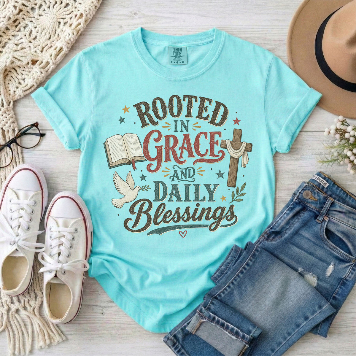 Rooted in Grace and Daily Blessings T-Shirt