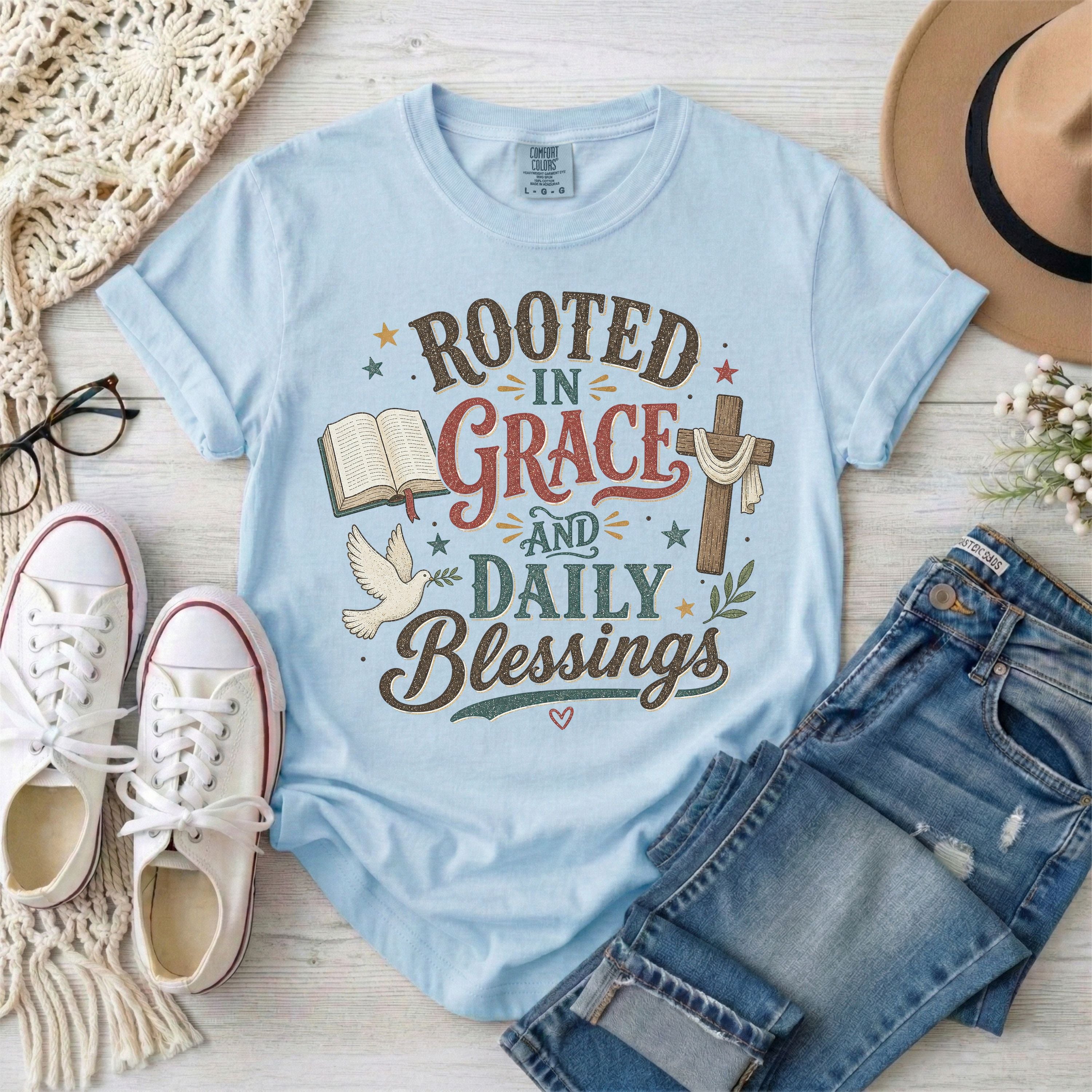 Rooted in Grace and Daily Blessings T-Shirt