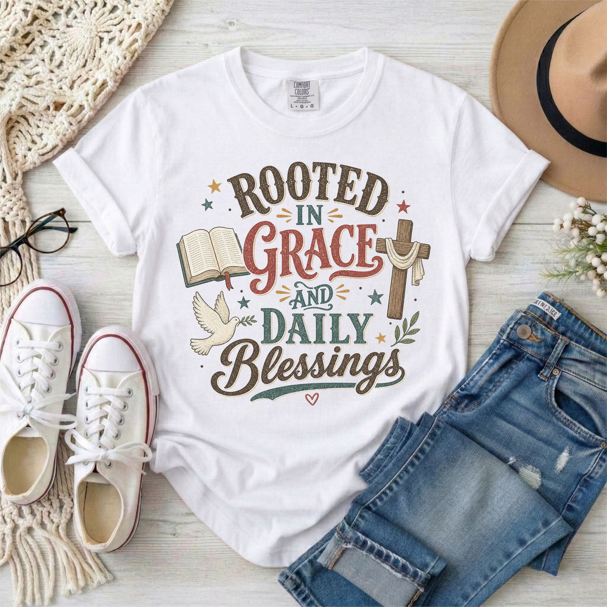 Rooted in Grace and Daily Blessings T-Shirt