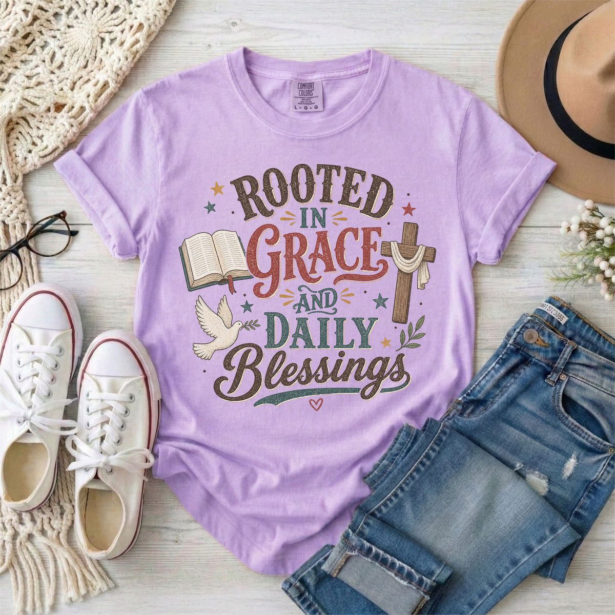 Rooted in Grace and Daily Blessings T-Shirt