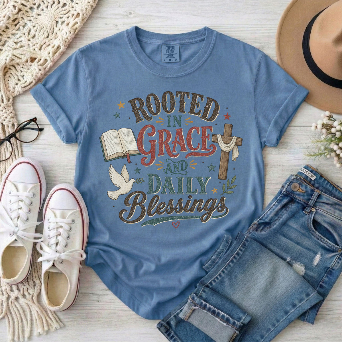 Rooted in Grace and Daily Blessings T-Shirt