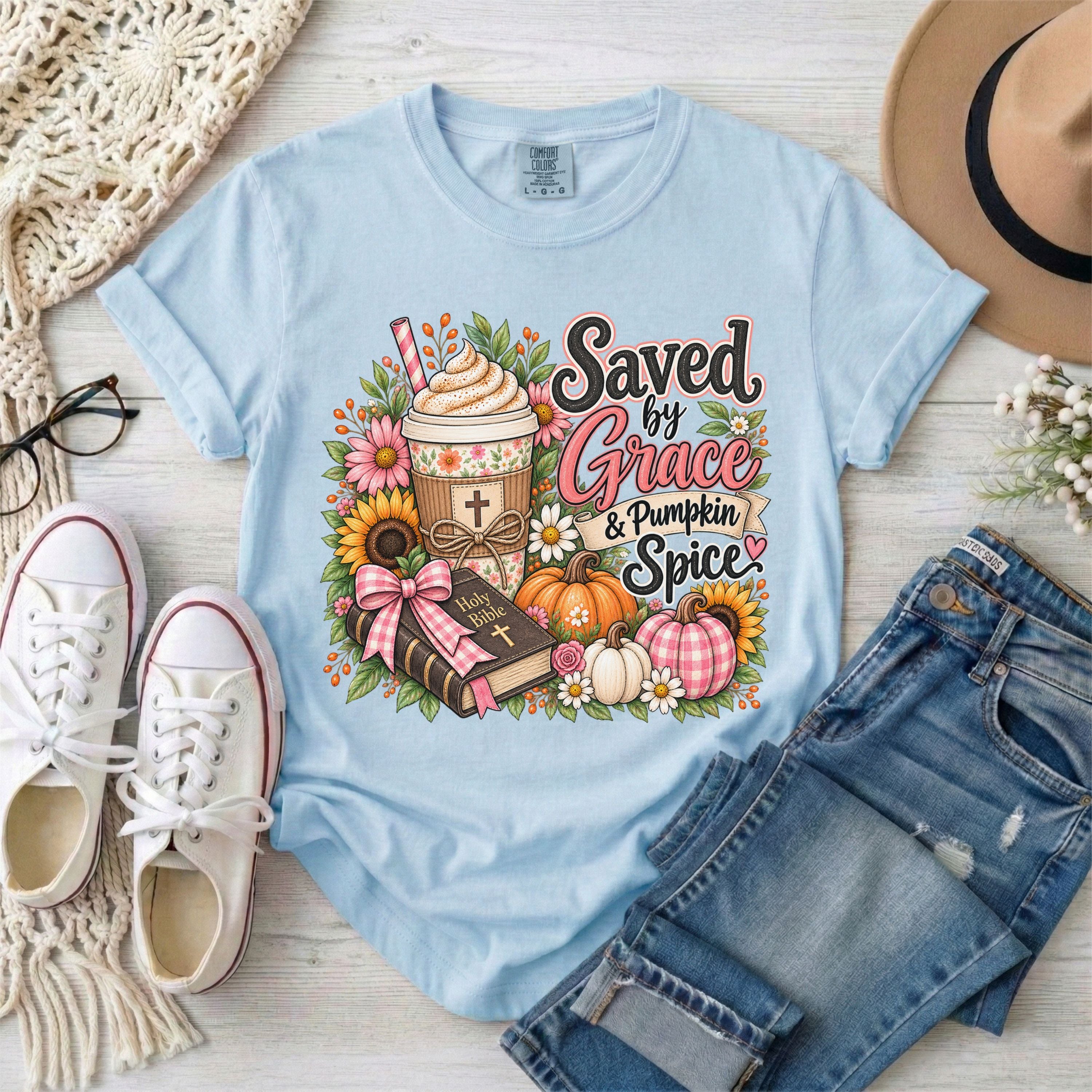 Saved by Grace & Pumpkin Spice T-Shirt
