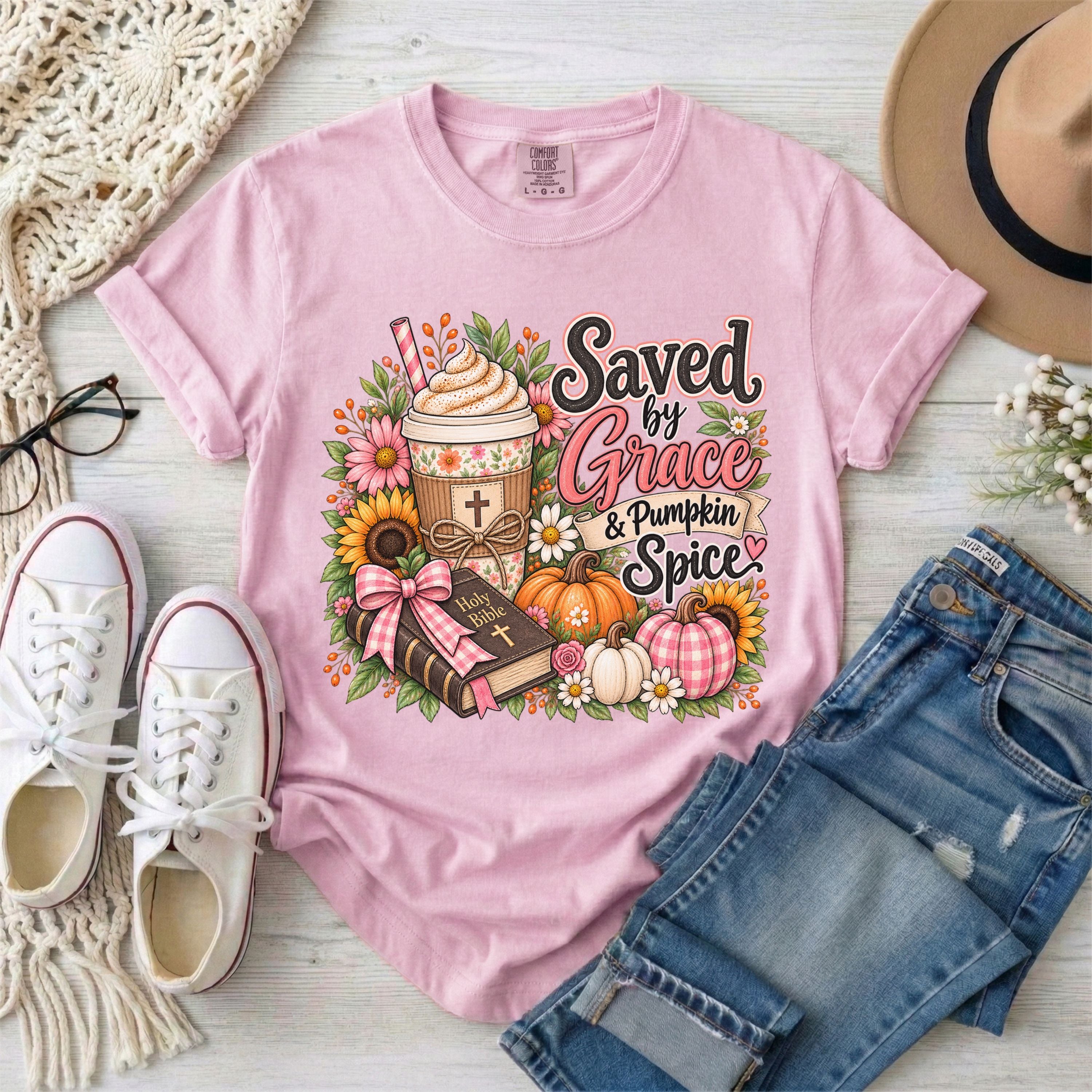 Saved by Grace & Pumpkin Spice T-Shirt