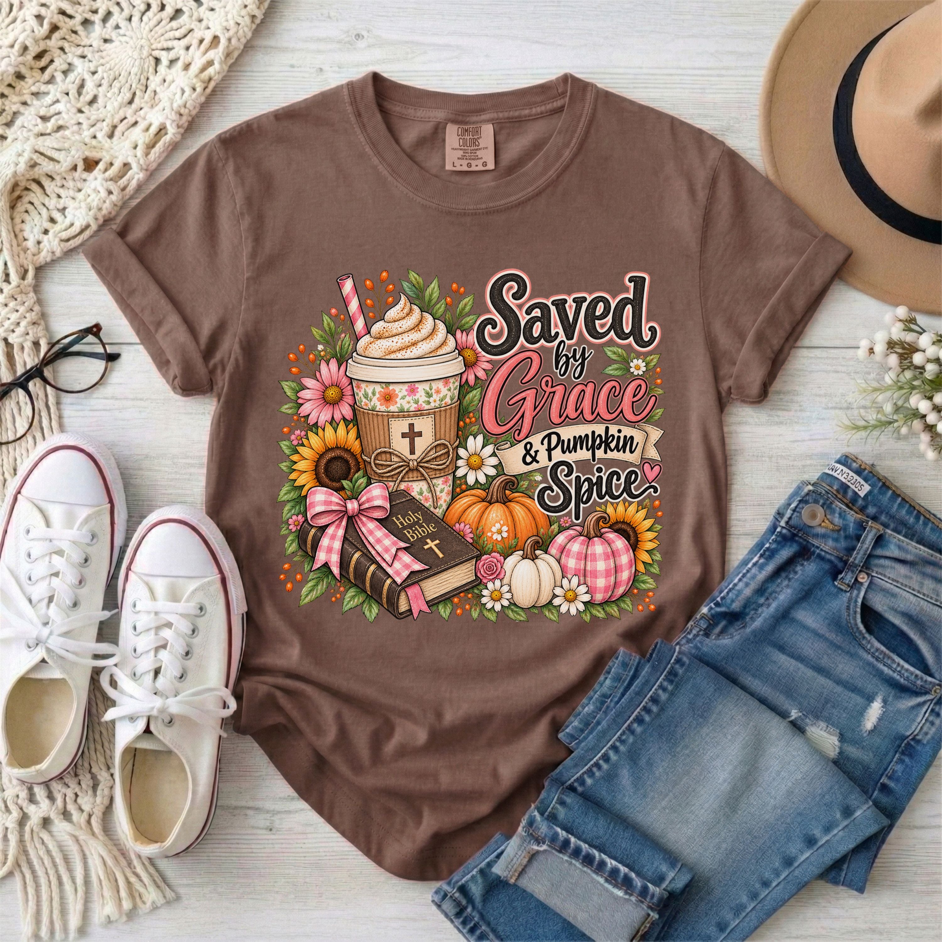 Saved by Grace & Pumpkin Spice T-Shirt