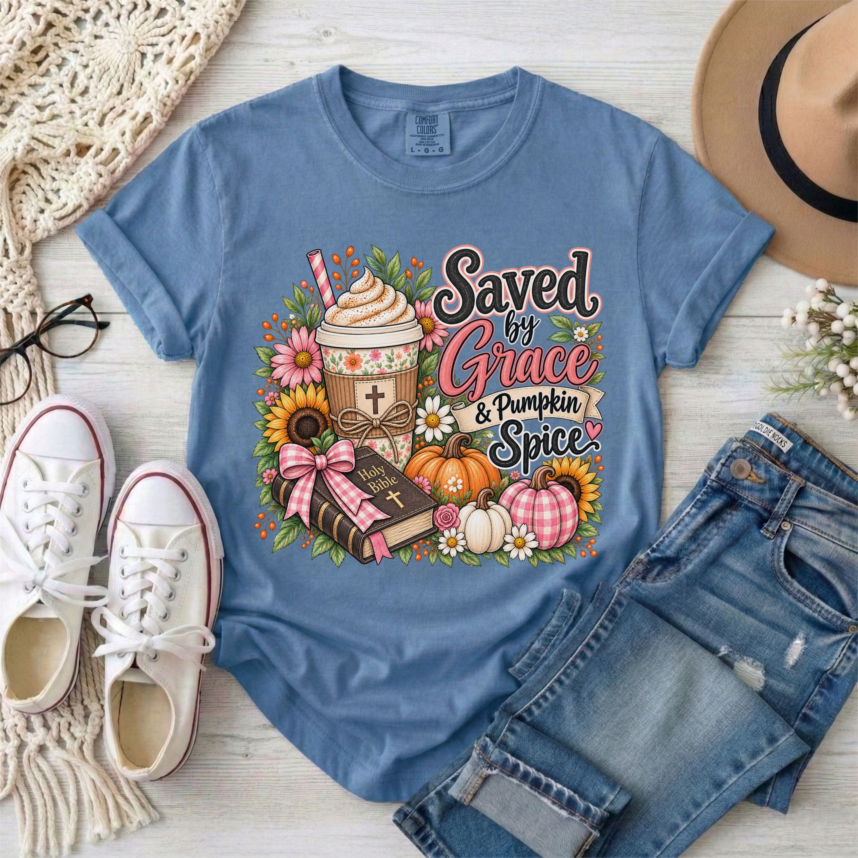 Saved by Grace & Pumpkin Spice T-Shirt
