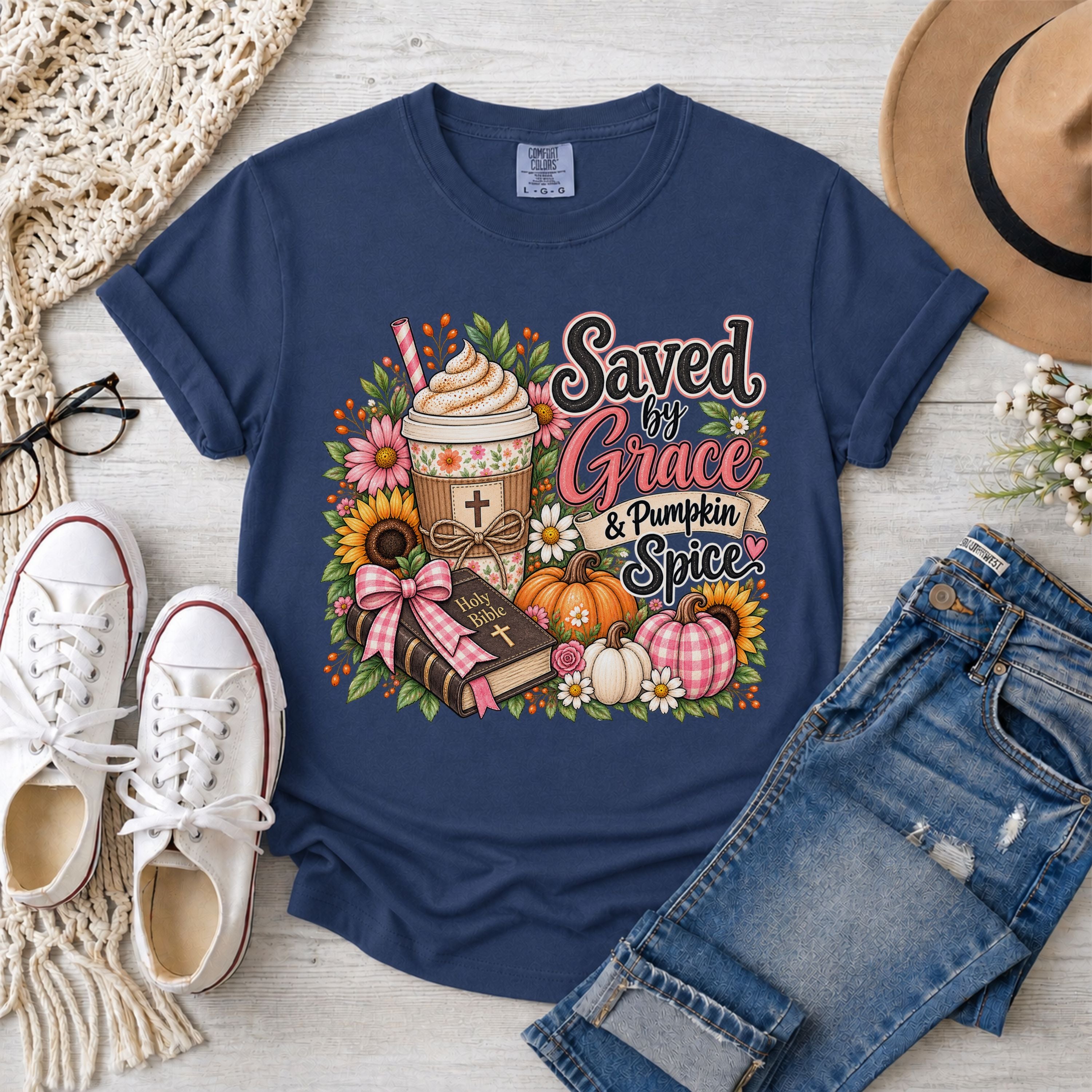 Saved by Grace & Pumpkin Spice T-Shirt