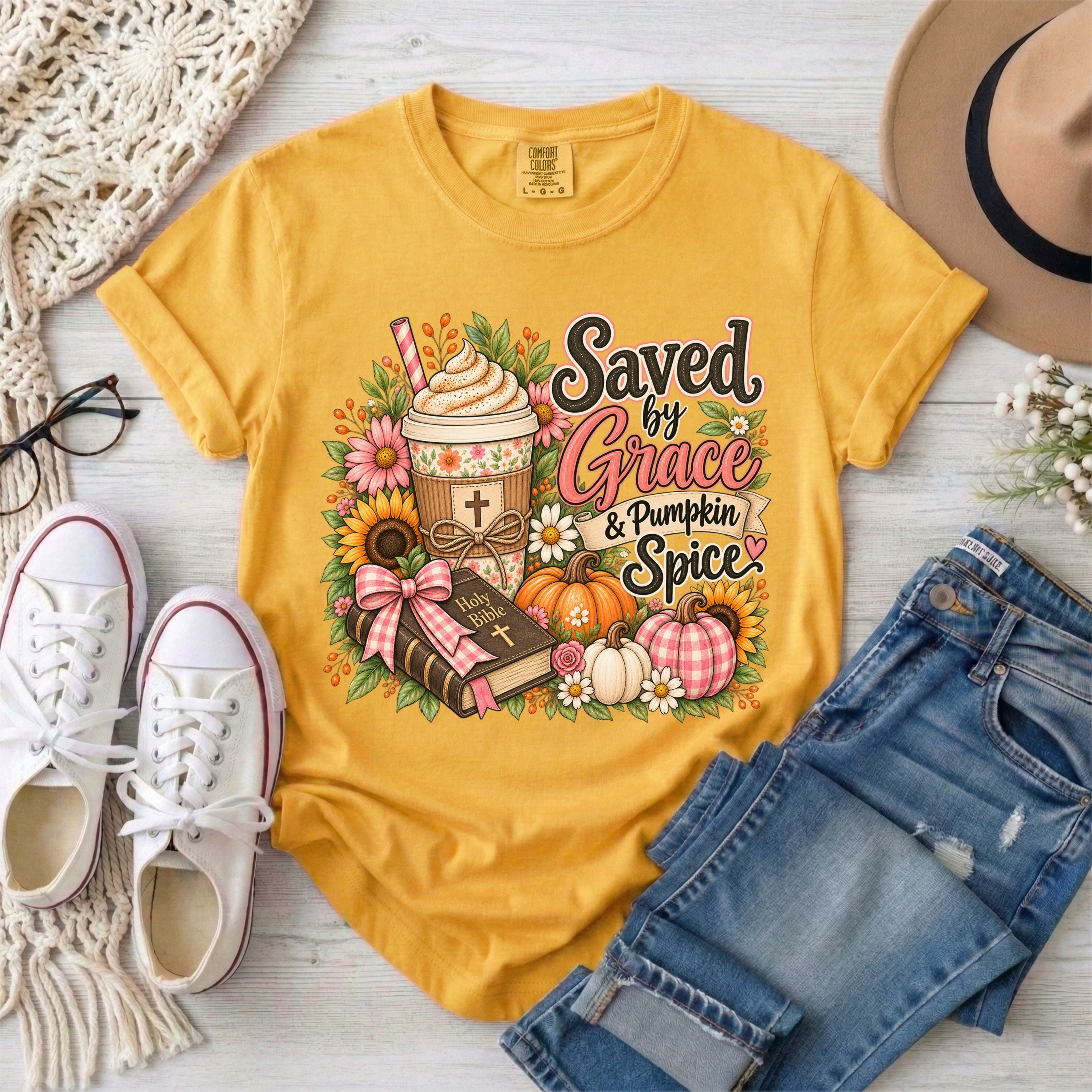 Saved by Grace & Pumpkin Spice T-Shirt
