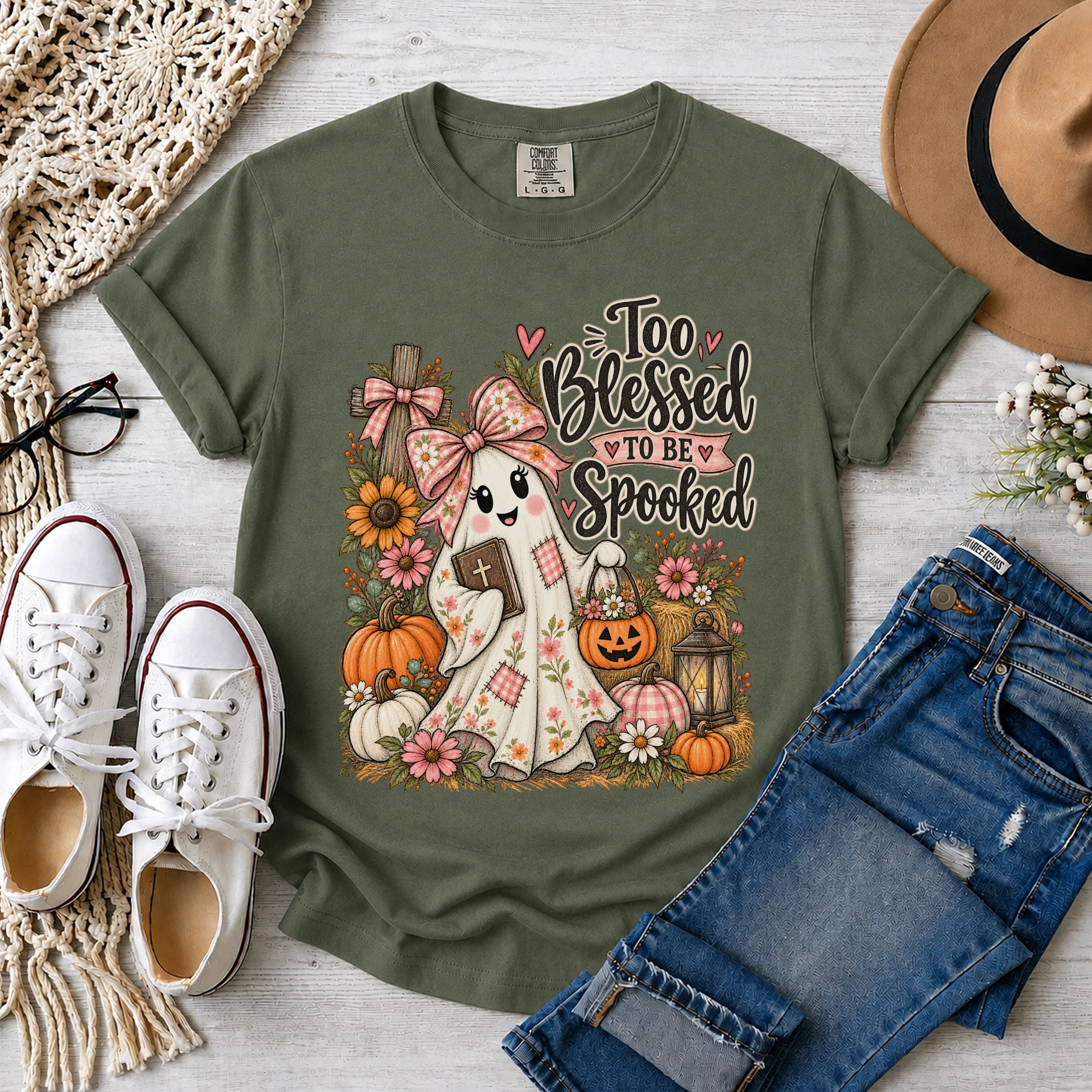 Too Blessed to Be Spooked Christian Halloween T-Shirt