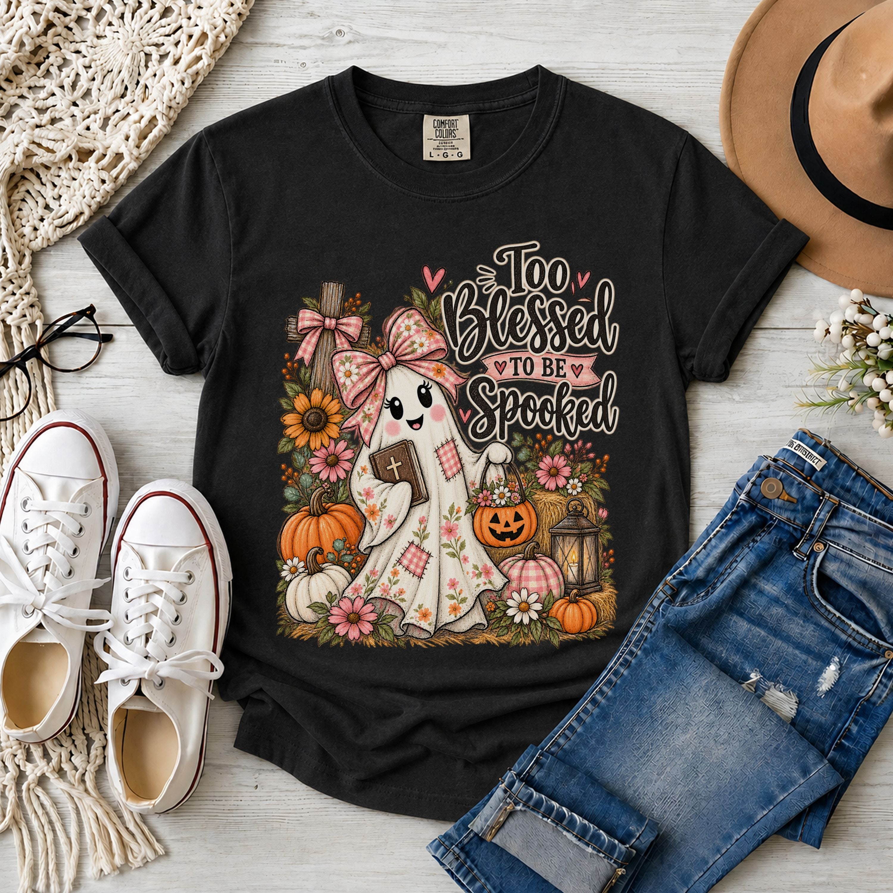 Too Blessed to Be Spooked Christian Halloween T-Shirt