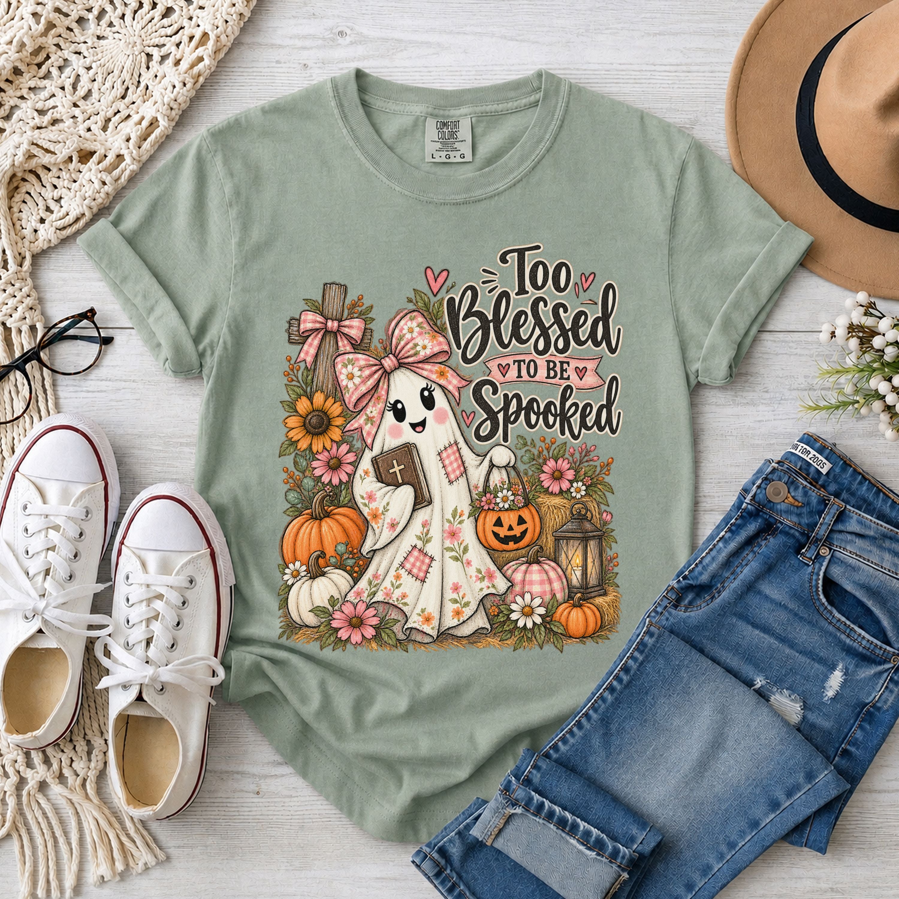 Too Blessed to Be Spooked Christian Halloween T-Shirt