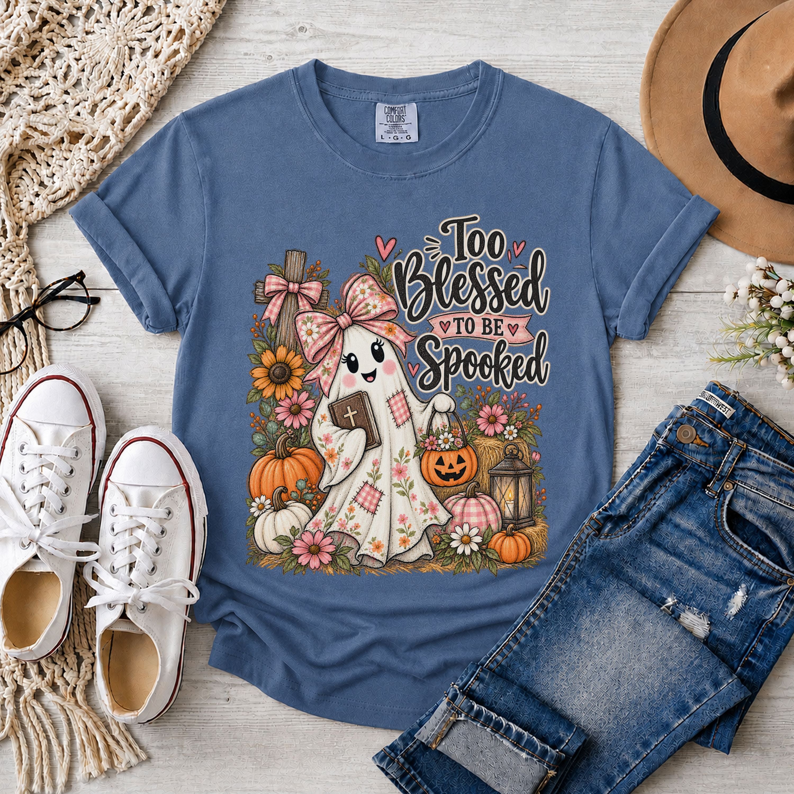Too Blessed to Be Spooked Christian Halloween T-Shirt