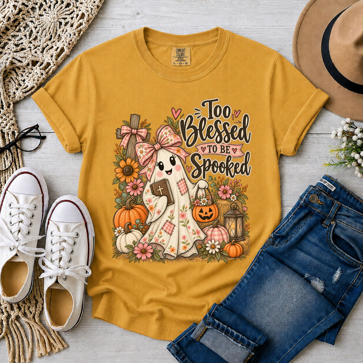 Too Blessed to Be Spooked Christian Halloween T-Shirt