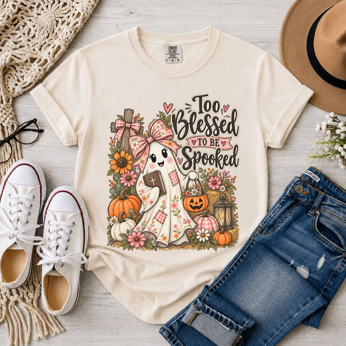Too Blessed to Be Spooked Christian Halloween T-Shirt