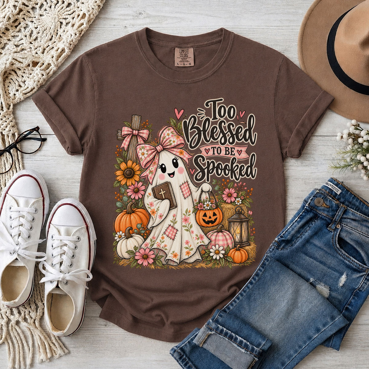 Too Blessed to Be Spooked Christian Halloween T-Shirt