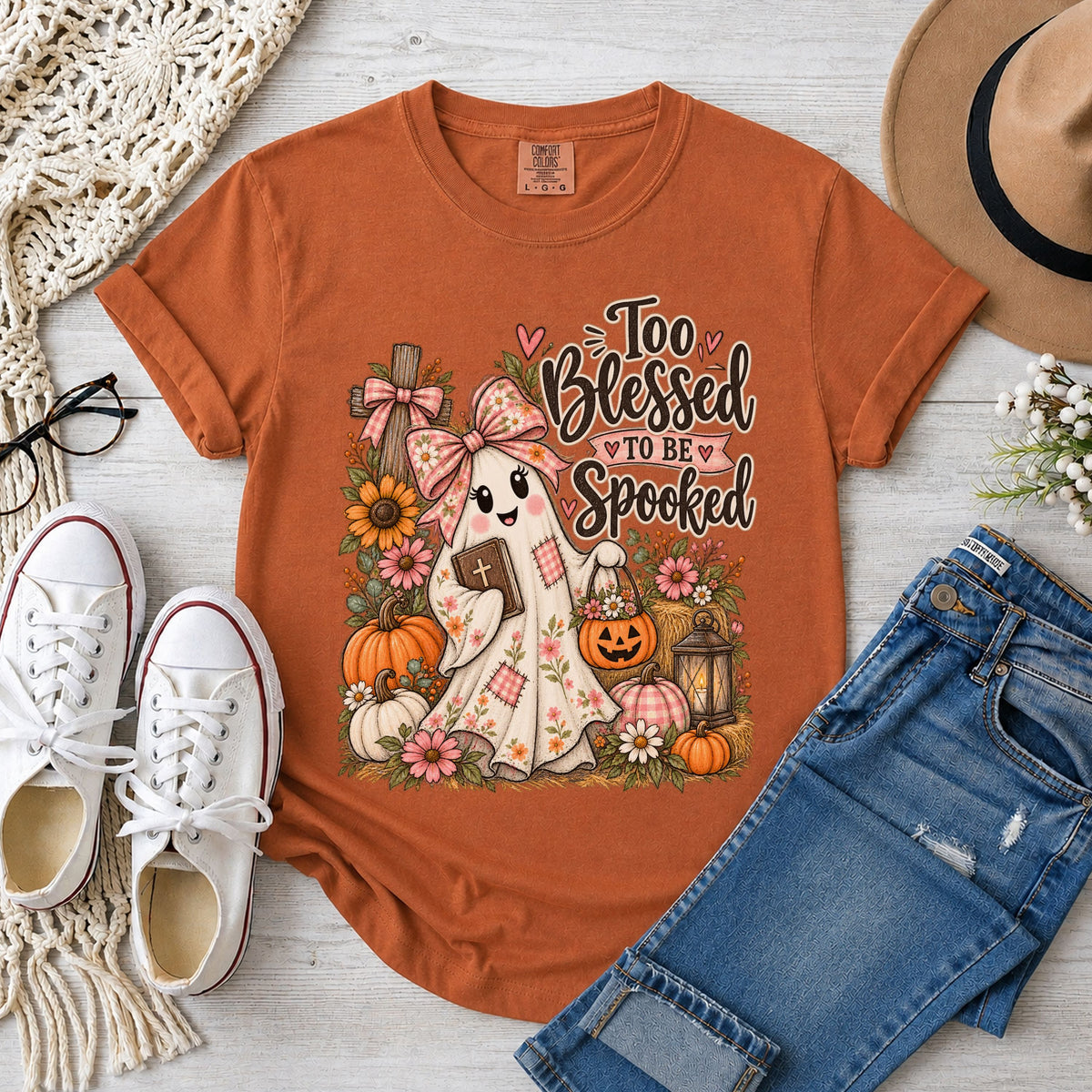 Too Blessed to Be Spooked Christian Halloween T-Shirt