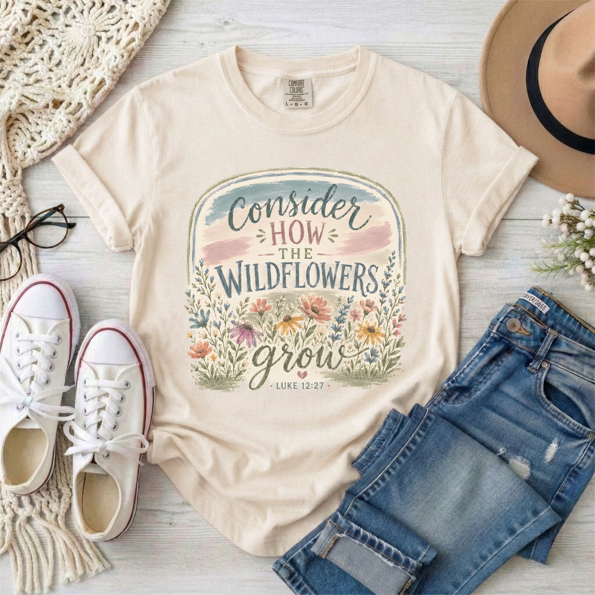 Consider How the Wildflowers Grow Christian T-Shirt
