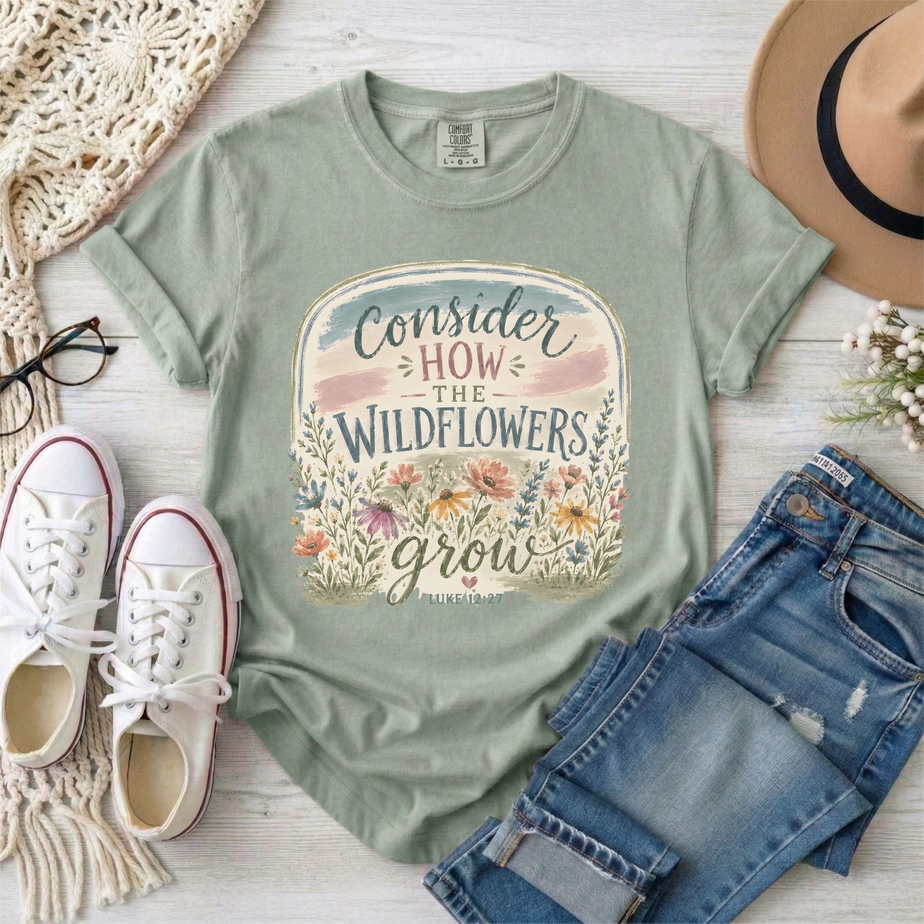 Consider How the Wildflowers Grow Christian T-Shirt