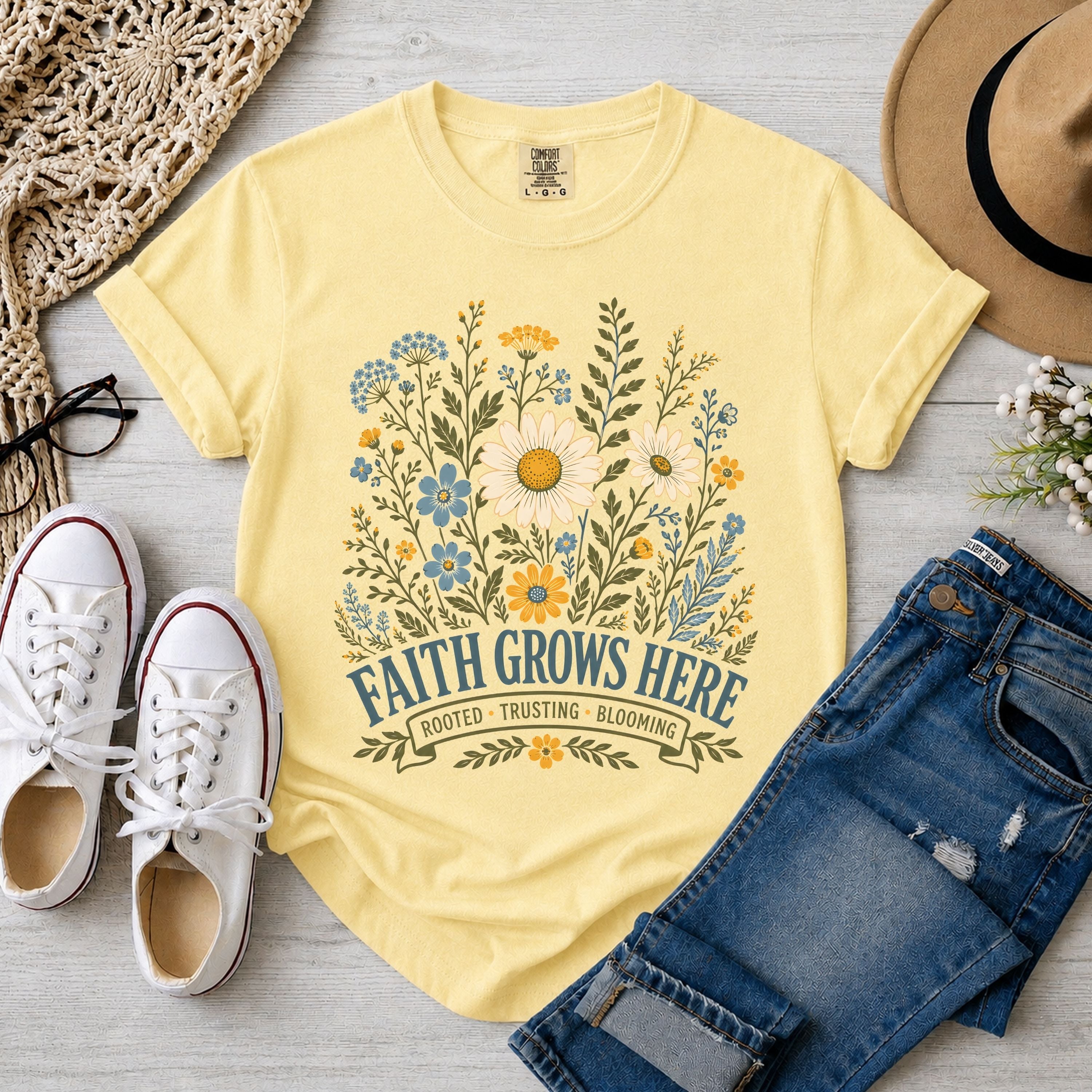 Faith Grows Here Christian T-Shirt