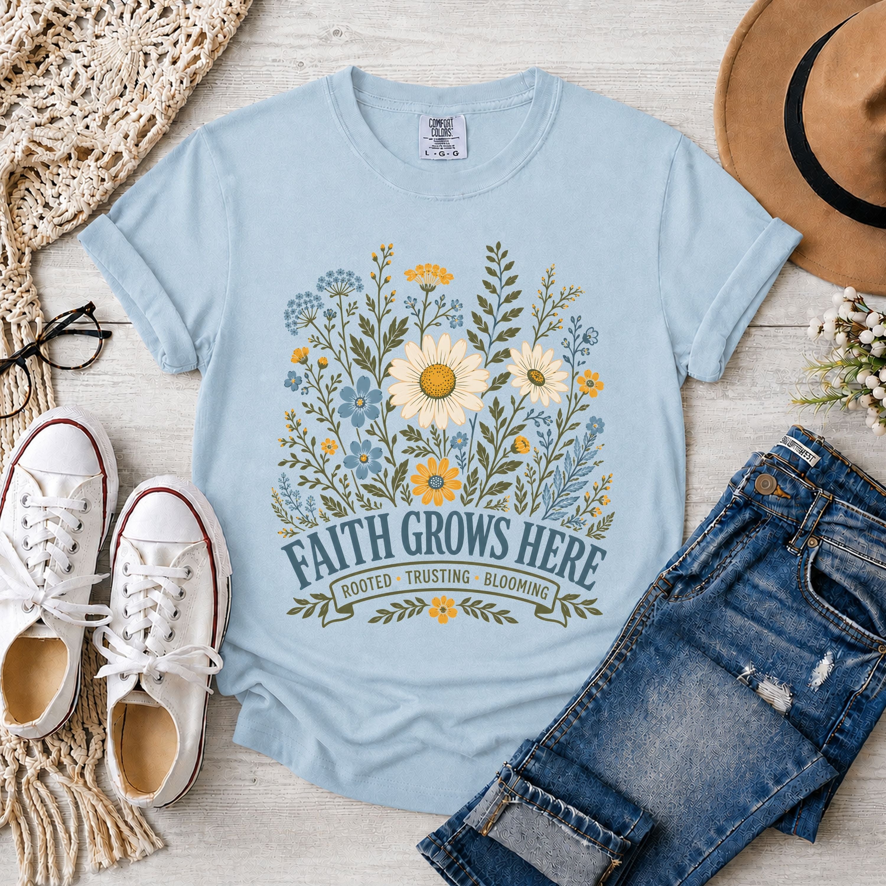 Faith Grows Here Christian T-Shirt