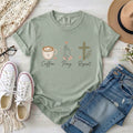 Coffee Pray Repeat Christian T-Shirt
