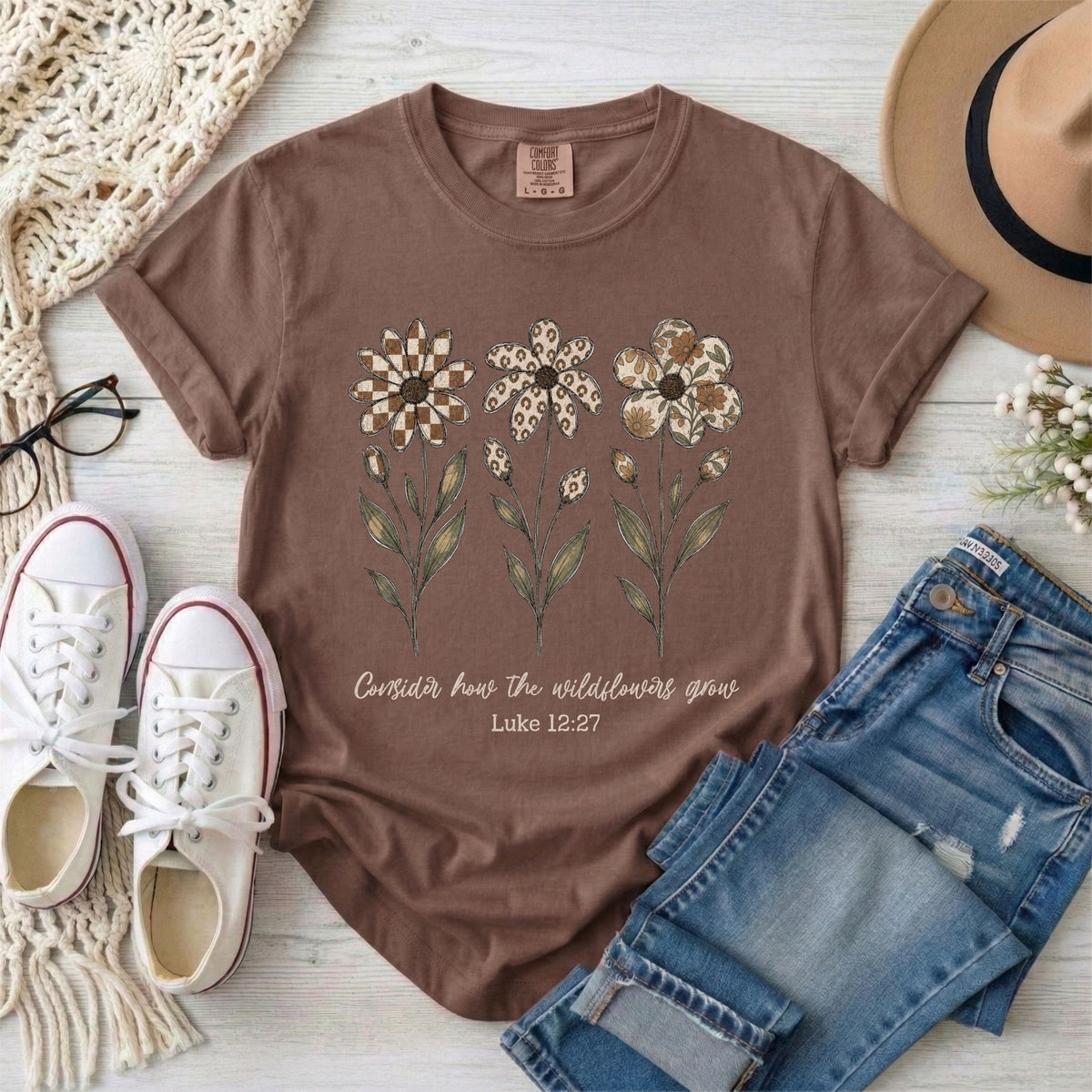 Consider How the Wildflowers Grow Christian T-Shirt