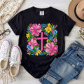 Floral Cross Christian T-Shirt