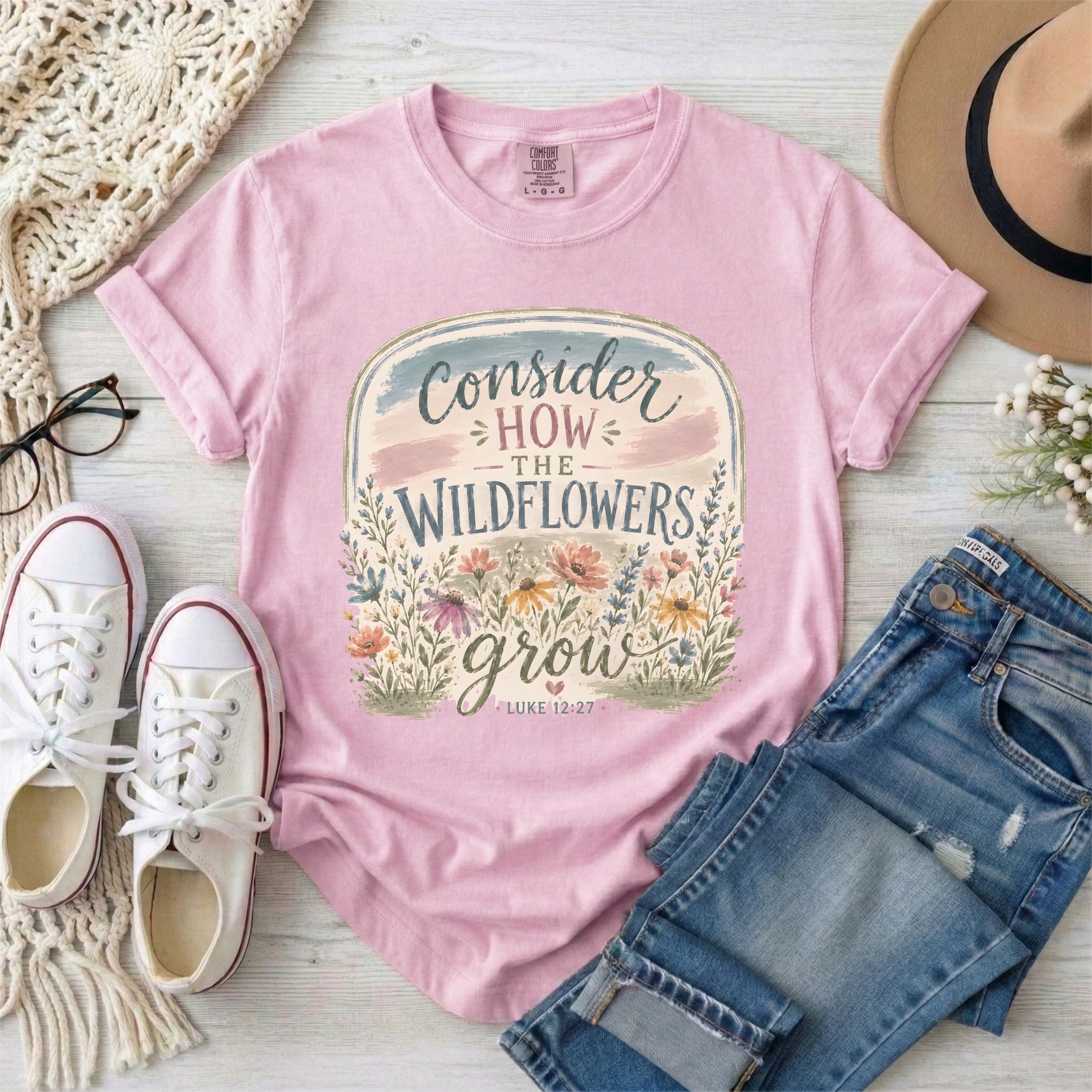 Consider How the Wildflowers Grow Christian T-Shirt