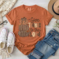 Give Thanks to the Lord, Leopard Print Fall Christian T-Shirt